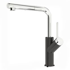 Vòi rửa bát nóng lạnh dây rút Konox Artan Black