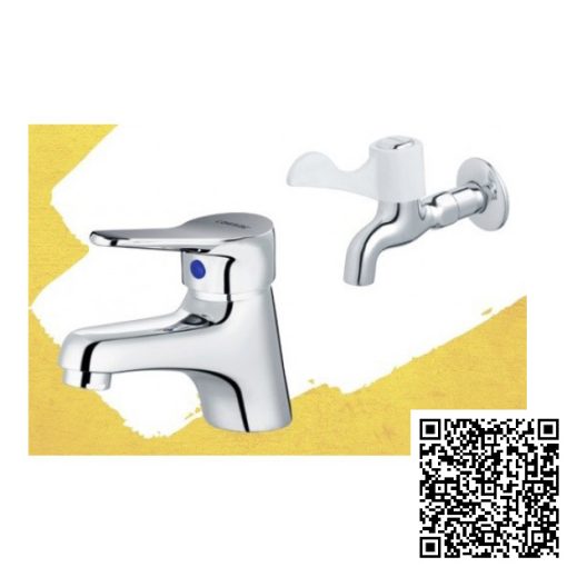 Combo Thiết bị vệ sinh Caesar Vòi Lavabo Và Vòi Gắn Tường Caesar B111C-W027C