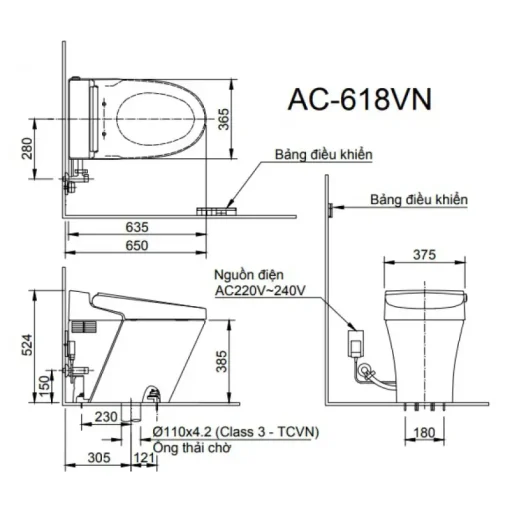 Bồn cầu xả tự động Inax AC-618VN - Ảnh 2