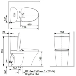 Alternative view of Bồn cầu thông minh Inax AC-700A/CW-H18VN