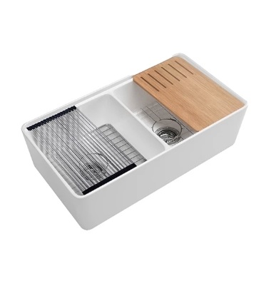 Chậu rửa bát sứ FFC kháng khuẩn 2 hộc Basic BS-K3320D