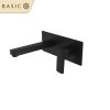 Vòi chậu lavabo âm tường nóng lạnh màu đen Basic BW-46018B