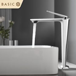 Vòi chậu lavabo nóng lạnh màu chrome Basic BW-47002