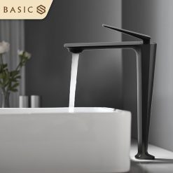 Vòi chậu lavabo nóng lạnh màu đen Basic BW-47002B