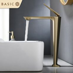 Vòi chậu lavabo nóng lạnh màu vàng Basic BW-47002BG