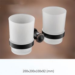 Kệ cốc đánh răng đôi CleanMax Black 23011B