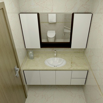 Bộ tủ chậu PVC may đo theo kích thước HM59