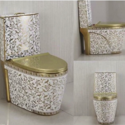 Bồn cầu nghệ thuật mạ hoa văn HCG