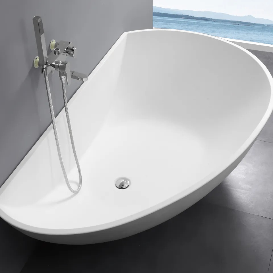 Bồn tắm đá nhân tạo màu trắng nghệ thuật Miken ST32