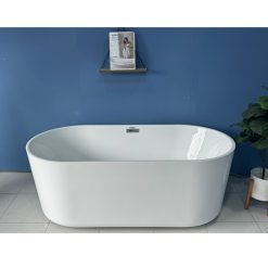Bồn tắm ngâm đặt sàn hình oval cạnh thẳng SAWO SW5716