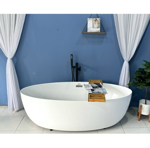 Bồn tắm ngâm đặt sàn Oval cạnh cong SAWO SW5717-CC