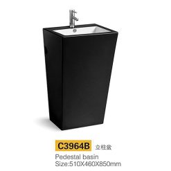 Chậu rửa mặt nghệ thuật chân đứng màu đen C3964B