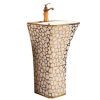 Chậu rửa lavabo chân đứng hoa văn mạ vàng Bancoot CD20G