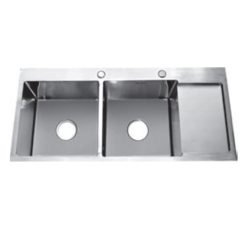 Chậu rửa bát đúc 2 hố có bàn Cielo CE_1B