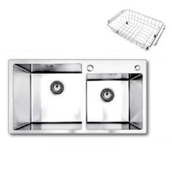 Chậu rửa bát 2 hố lệch Daeshin SQS-8245-DS