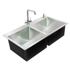 Chậu rửa bát inox 201 Sơn Hà Handmade 2 hố cân HM.X.2C.82.2.2