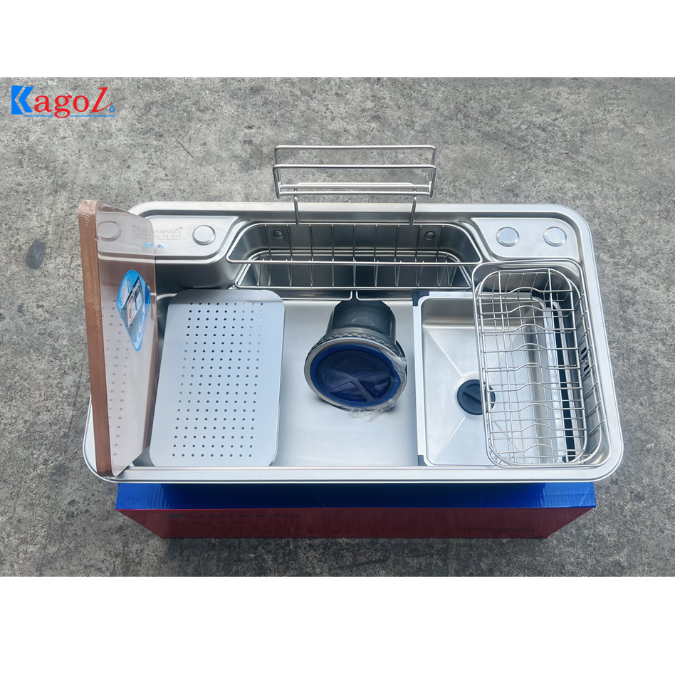 Chậu rửa bát 1 hố vân sần Kagol K7848 304N