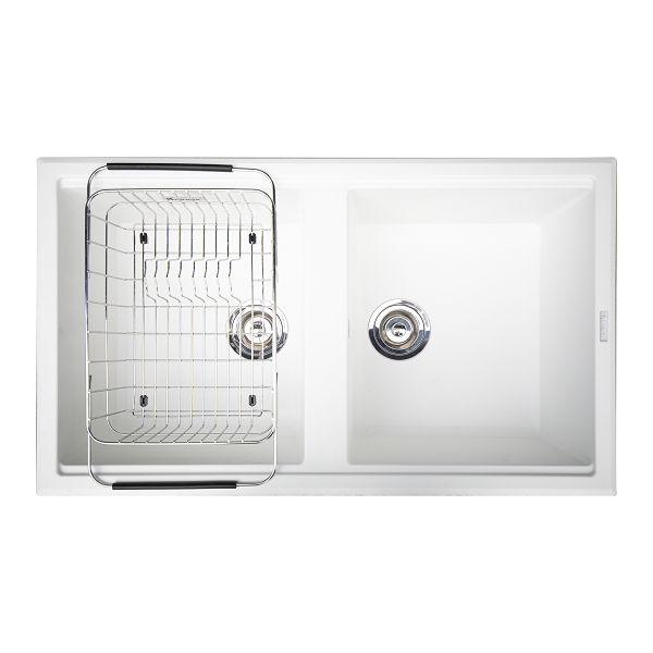 Chậu rửa bát đá Granite KONOX Phoenix 860 White Silver