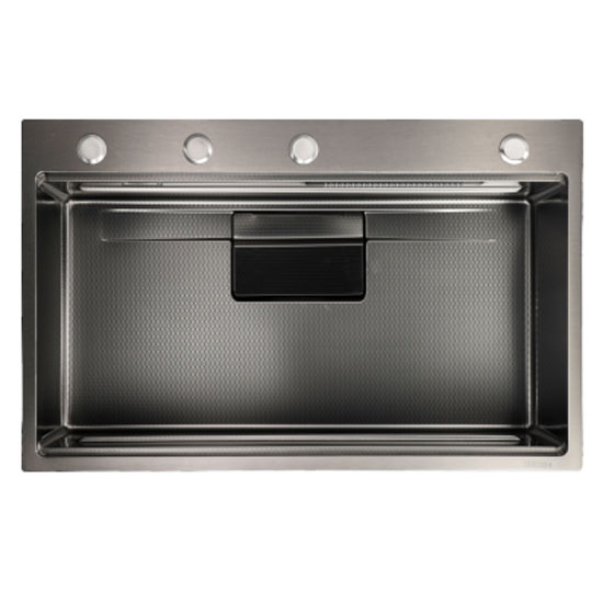 Chậu rửa bát 1 hố Nano màu đen GRUNDER GR-7546CTD