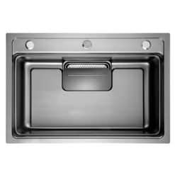 Chậu rửa bát 1 hố Nano màu đen GRUNDER GR-7546MD