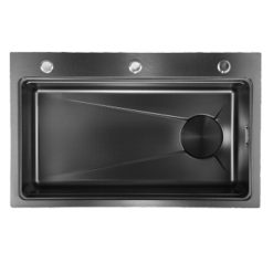 Chậu rửa bát 1 hố Nano màu đen GRUNDER GR-7546TOD