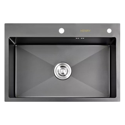 Chậu rửa bát 1 hố nano màu đen HENRY HR-649 (60x45)