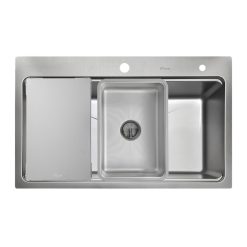 Chậu rửa bát Posco 304 Linen dập nổi KLUGER KW8181FS-S81Plus