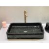 Chậu đá mỹ nghệ tự nhiên chữ nhật màu đen DCN37 (L60 và L46)