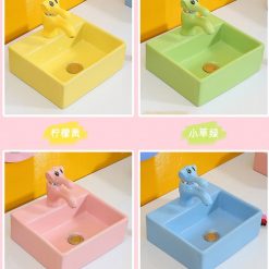 Chậu rửa mặt dành cho trẻ em bàn đá vuông