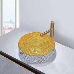 Chậu rửa lavabo thủy tinh pha lê Miken CPL-106