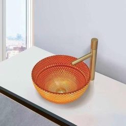 Chậu rửa lavabo thủy tinh pha lê Miken CPL-107