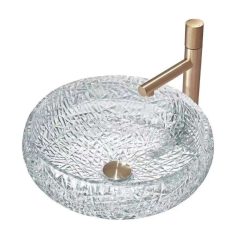 Chậu rửa lavabo thủy tinh pha lê dạng lưới Miken CPL2068