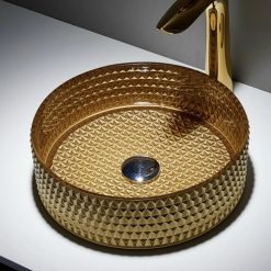 Chậu rửa lavabo thủy tinh pha lê Miken CTT GB301CP