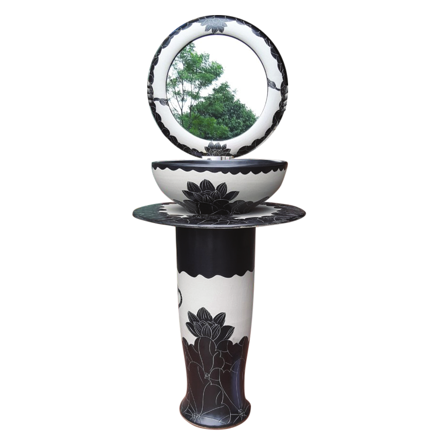 Chậu rửa mặt nghệ thuật chân đứng MKC-2072