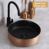 Chậu rửa lavabo nghệ thuật mạ vàng hồng lòng đen Miken MKC-2572RB