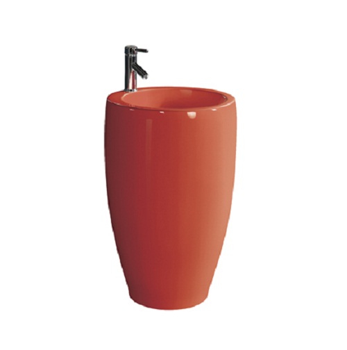Chậu rửa lavabo chân đứng nghệ thuật màu đỏ C3966R