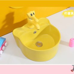 Chậu rửa mặt dành cho trẻ em tai mèo màu vàng