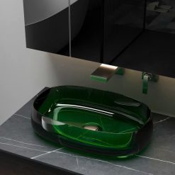 Chậu rửa lavabo nhựa trong suốt Acrylic Miken MKC-5838 GRE