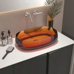 Chậu rửa lavabo nhựa trong suốt Acrylic Miken MKC-5838 GRE