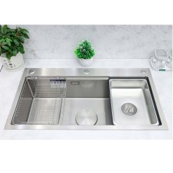 Chậu rửa bát 1 hố chống xước bề mặt Linen màu xám ghi Henry 7650