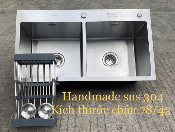 Chậu rửa bát 2 hố cân Kagol 7843C-2