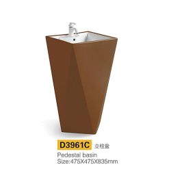 Chậu rửa mặt nghệ thuật chân đứng màu nâu D3961C