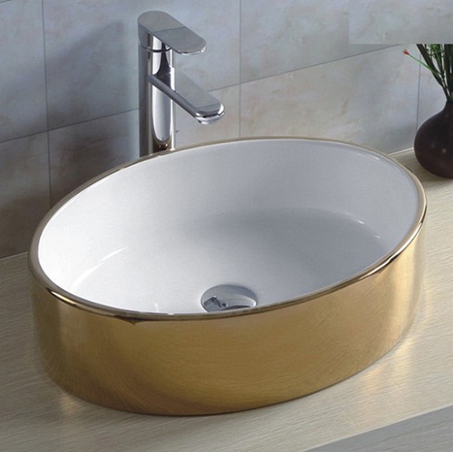 Chậu rửa lavabo nghệ thuật mạ vàng 158