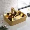 Chậu rửa lavabo nghệ thuật mạ vàng 8025AG1