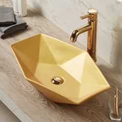 Chậu rửa lavabo nghệ thuật mạ vàng A479