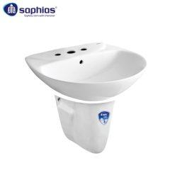 Chậu rửa mặt lavabo kèm chân lửng Saphias TS-207L3-TS207T