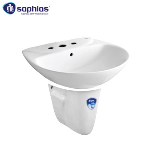Chậu rửa mặt lavabo kèm chân lửng Saphias TS-207L3-TS207T