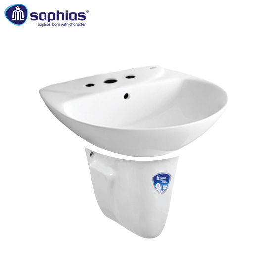Chậu rửa mặt lavabo kèm chân lửng Saphias TS-207L3-TS207T