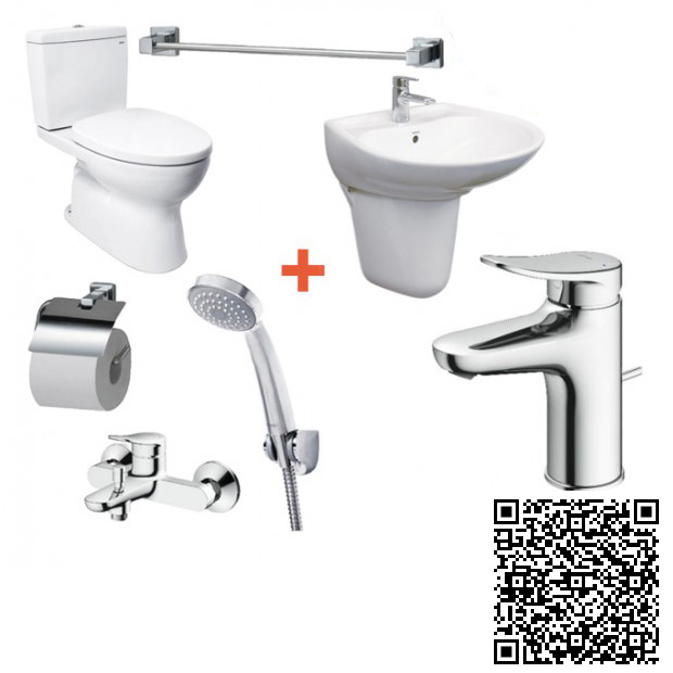 Combo Thiết bị vệ sinh TOTO CS320DRT3-LHT300CR-TLS04301V-TBS04302V-DGH104ZR-YH408RV-YT408S6RV