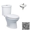 Combo Thiết bị vệ sinh Caesar CT1338-L2140 Bồn Cầu 2 Khối Và Lavabo Treo Tường